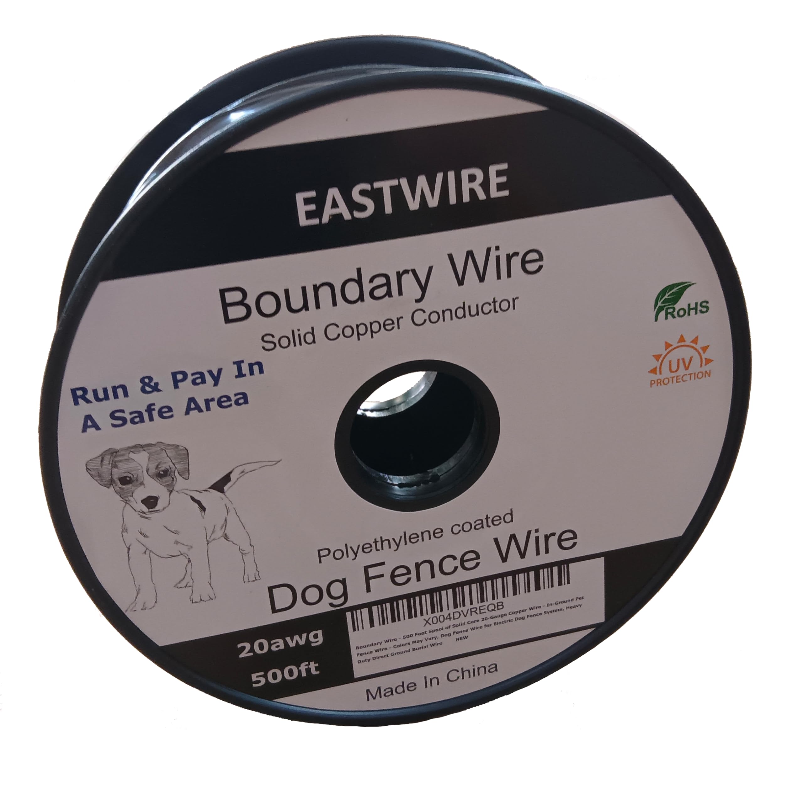 Boundary Wire - 500ft Spool of Solid Core 20 Gauge Copper Wire - Underground Pet/Dog Fence Wire - for Electric Dog Fence System, Heavy Duty Direct Burial