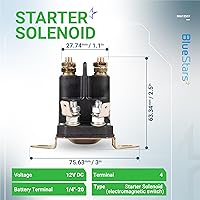 Vista 2 de BlueStars MIU12537 Solenoide de arranque - Compatible con John Deere S240 X300 X304 X305R X310 X320 X324 X350 X354 X360 X370 X380 X384 X390 X394