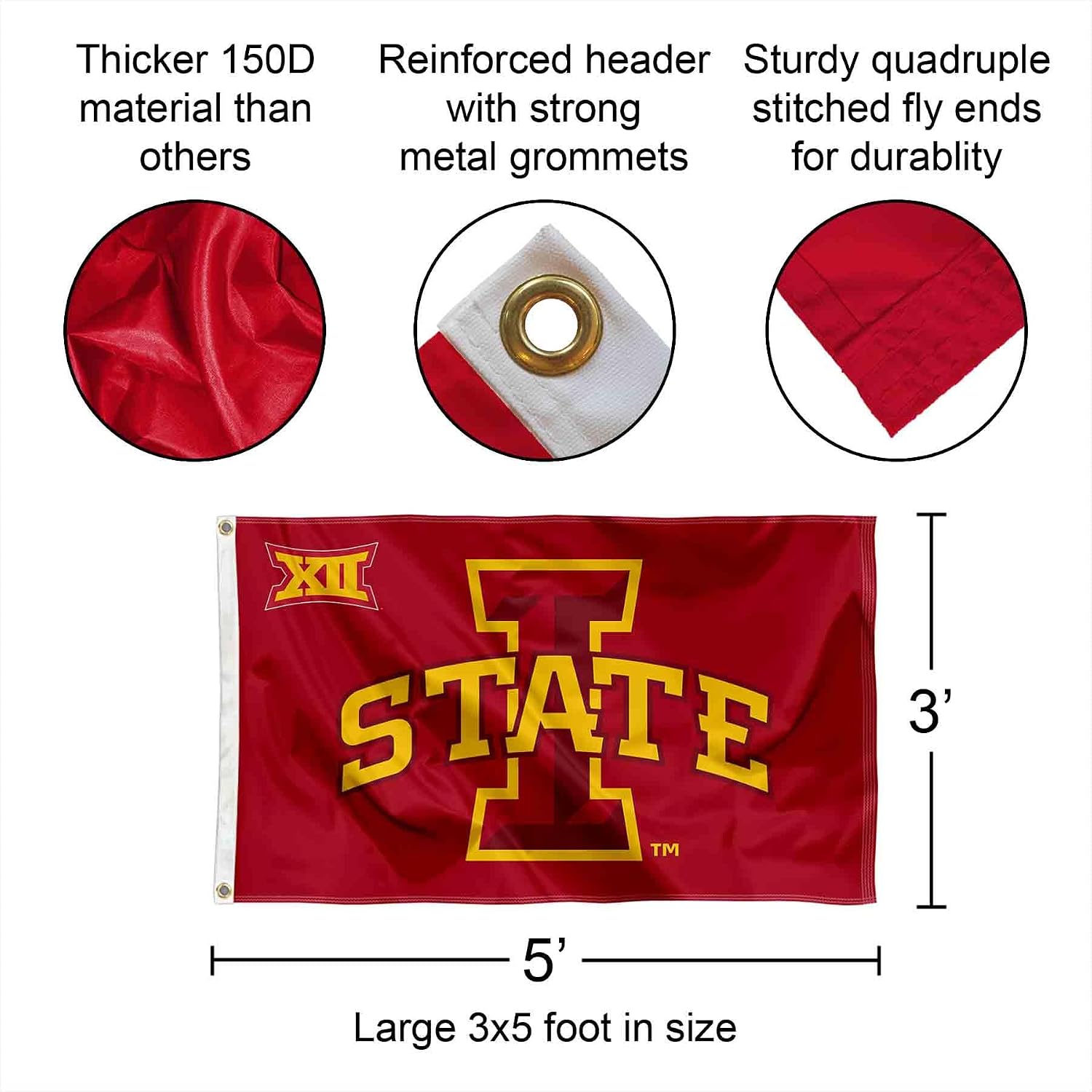 College Flags & Banners Co. Iowa State Cyclones Big 12 Banner and Tapestry Wall Tack Pads