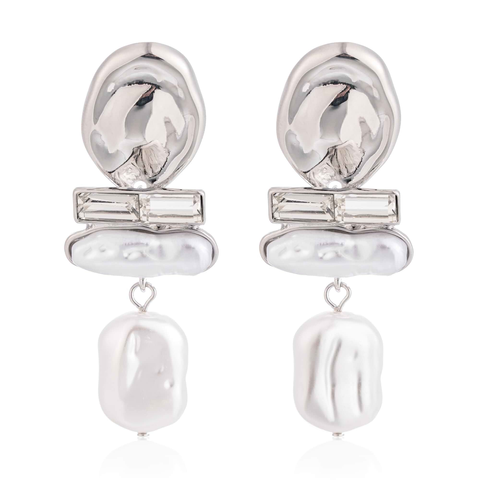 DONABUS Statement Pearl Dangle Earrings | Large，Baroque，Luxury，Chandelier Style