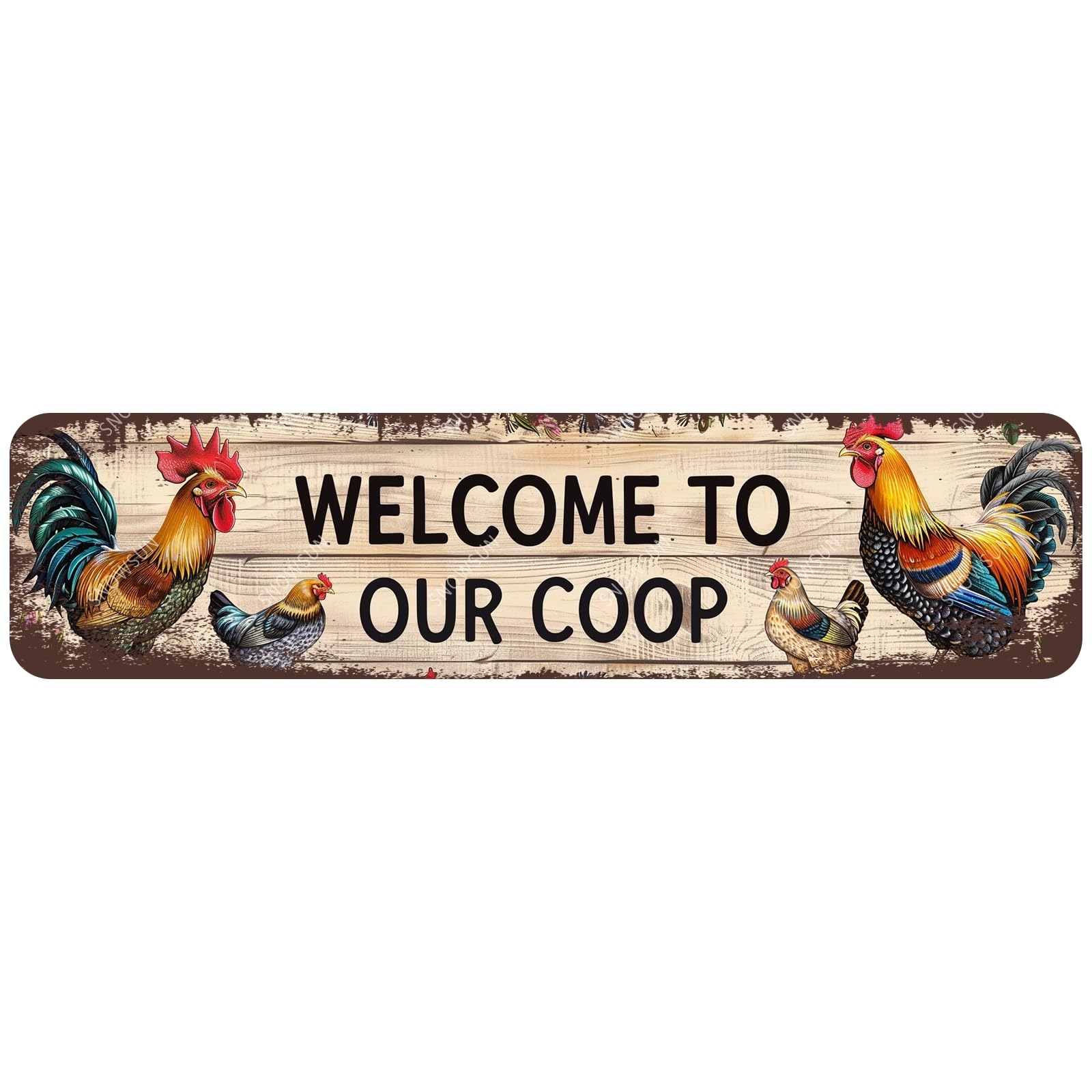 Welcome to Our Coop Funny Metal Signs Aluminum Tin Sign for Home Street Yard Bar Cafe Garage Shop 4x16 Inch