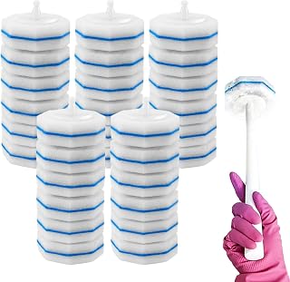 Toilet Wand Refills, 30pcs Refills Disinfectingg Toilet Bowl Paper, 9.068.272.76in Toilet Wand Refills Sponges Scrub Heads for Bathroom Toilet Brush Accessories Supplies Starter Kit