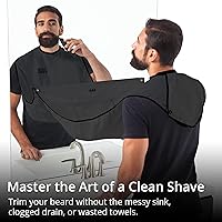 Vista 11 de BEARD KING Delantal con babero para barba, juego de afeitado para papá, como se vio en Shark Tank, atrapa el pelo de los hombres para afeitarse