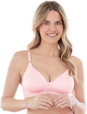 Bestform 5006248 Striped Wireless Cotton Bra with Lightly-Lined Cups