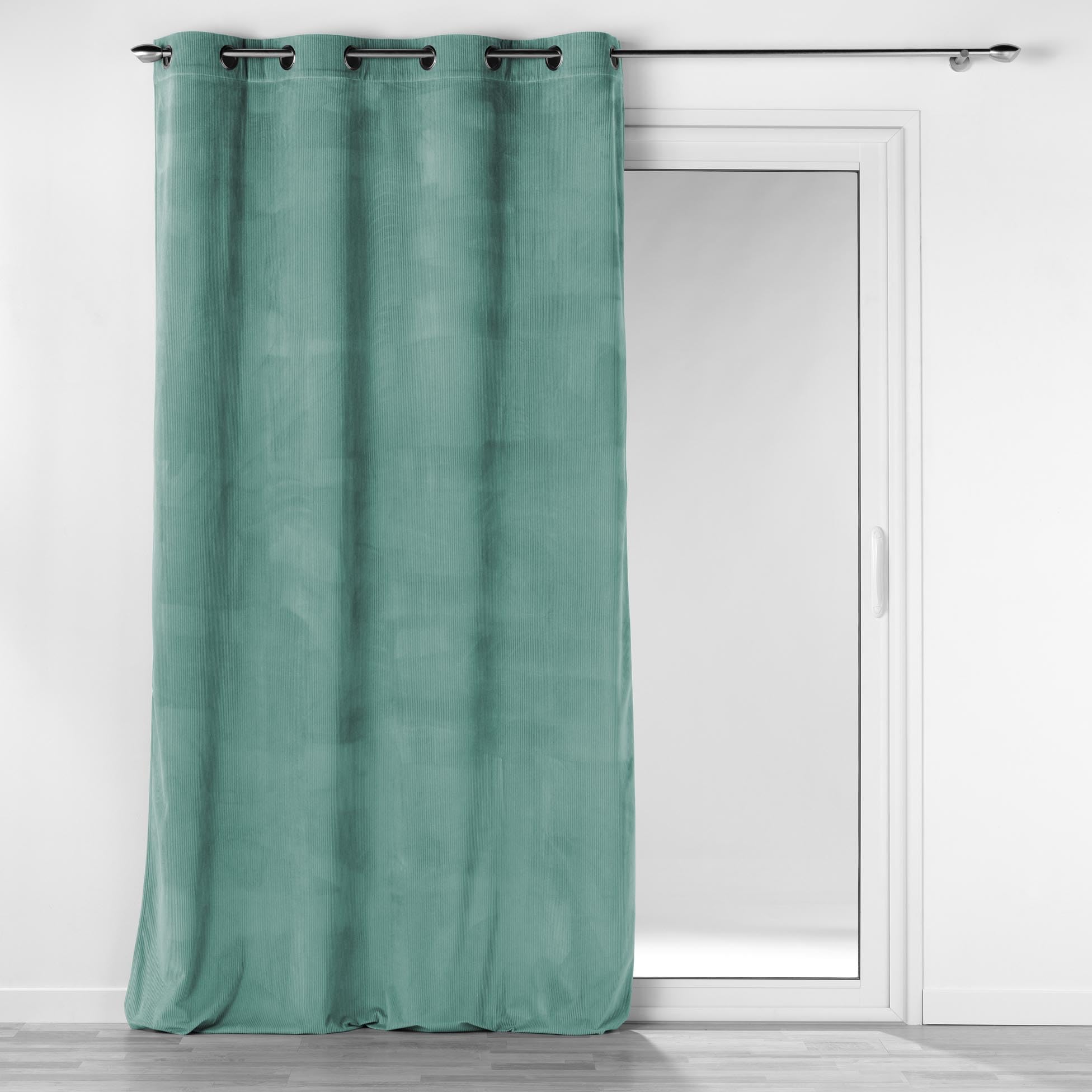 Douceur d'Intérieur Curtain, Polyester, Green, 140 x 260 cm