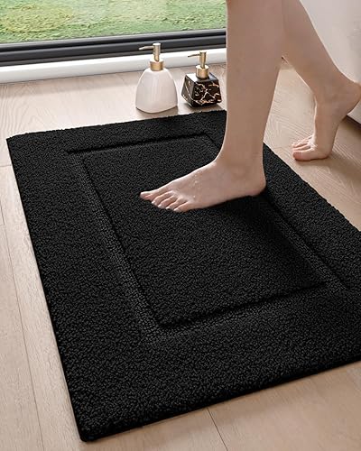Miniatura 10 de DEXI Alfombras de Baño de 36 x 24 pulgadas, lavables antideslizantes para suelo de ducha, tapete de baño absorbente de secado rápido con respaldo de