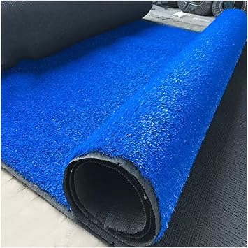 Garden Lawn Mat, Replacement Artificial Grass Turf, Doormat Synthetic Astroturf Rug, 0.78in Height Natural Fake Grass Mat, with Drainage Holes Color Blue, Size 47 x59in