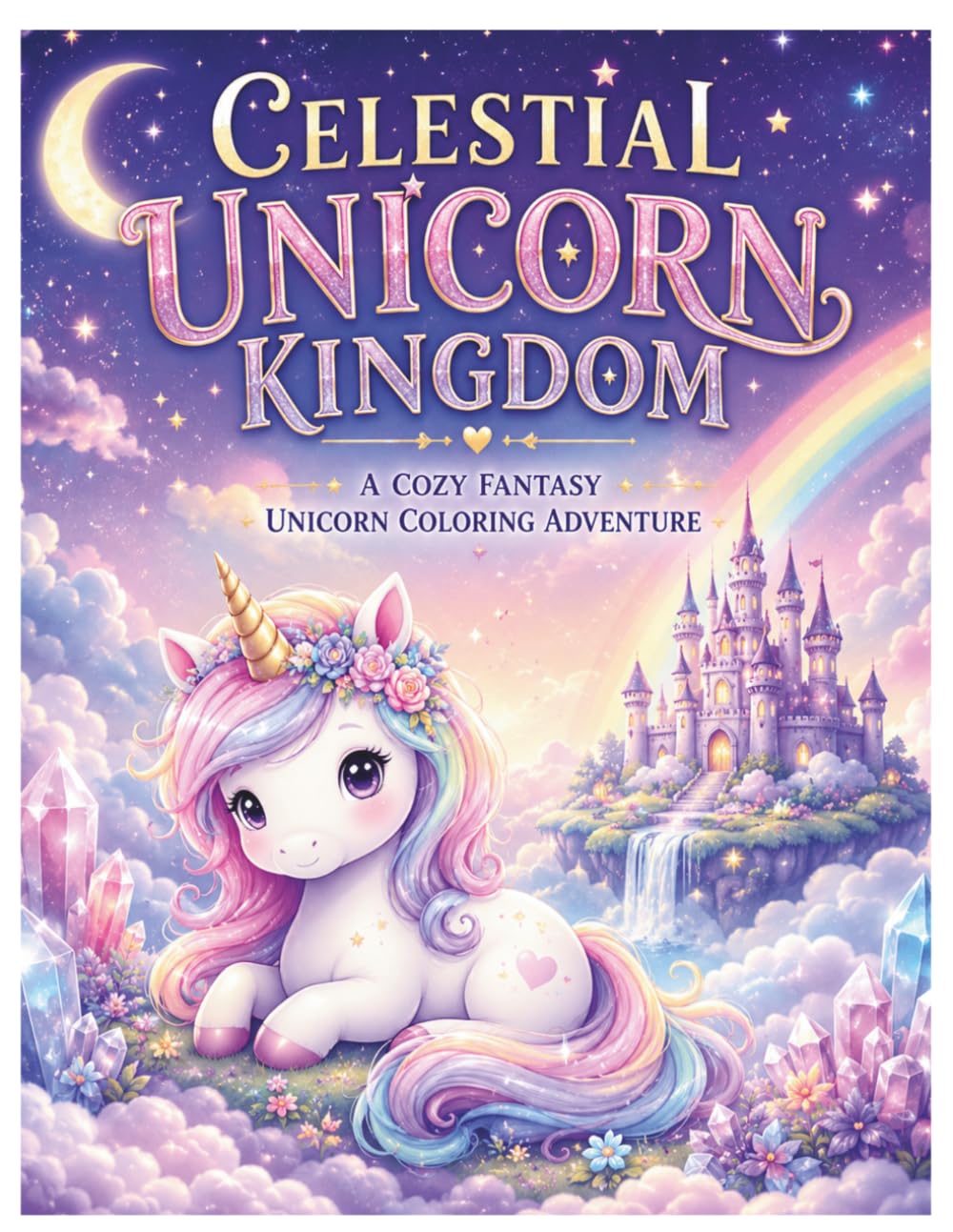 Celestial Unicorn Kingdom: Cozy Fantasy Coloring Book Filled with Magical Unicorns, Celestial Castles, Dreamy Clouds & Crystal Kingdoms