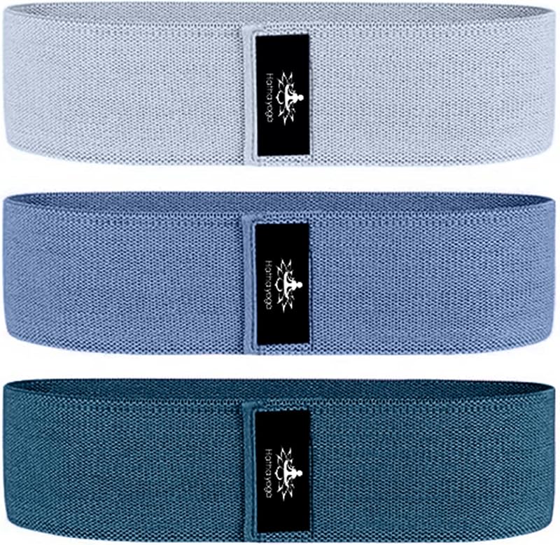 Large Resistance Band,14.5" x3.15",Fabric Exercise Loop Bands with Instruction Guide and Carry Bag, Set of 3.
