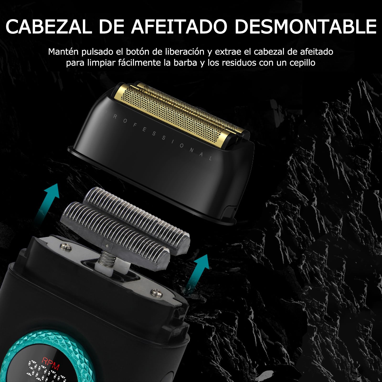 VGR Afeitadoras Eléctricas 378 Para Hombres, Afeitadora De Hoja Flotante Triple Inalámbrica Para Hombre, Maquinilla De Afeitar Eléctrica Para Hombre, Maquinilla De Afeitar De Motor De 9000 RPM