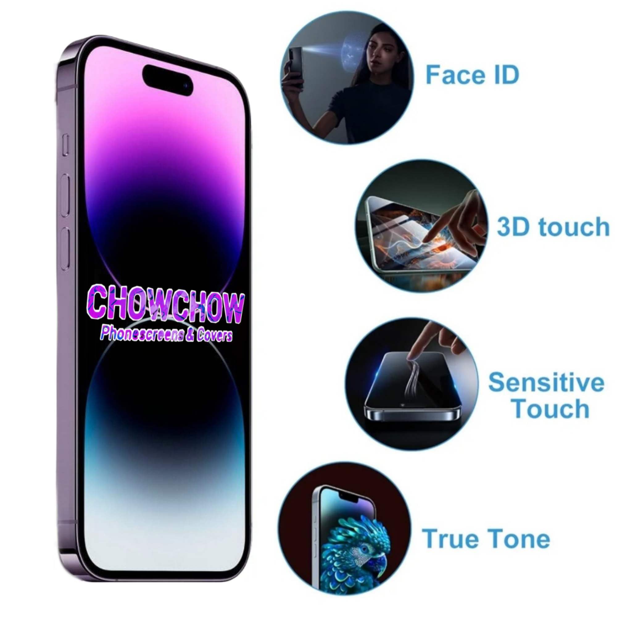 CHOWCHOW - Kit de repuesto para iPhone 15 Pro LCD/OLED y marco, con protector de pantalla de vidrio templado, dureza 9H, pantalla con herramientas de reparación, kit de pantalla LCD / OLED de grado