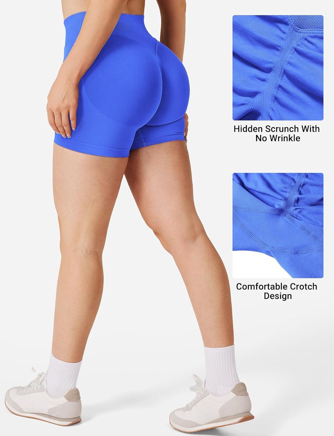 QOQ Women Workout Shorts 4.5" Scrunch Booty Gym Shorts Seamless Butt Lifting Impact Yoga Shorts - Image 3