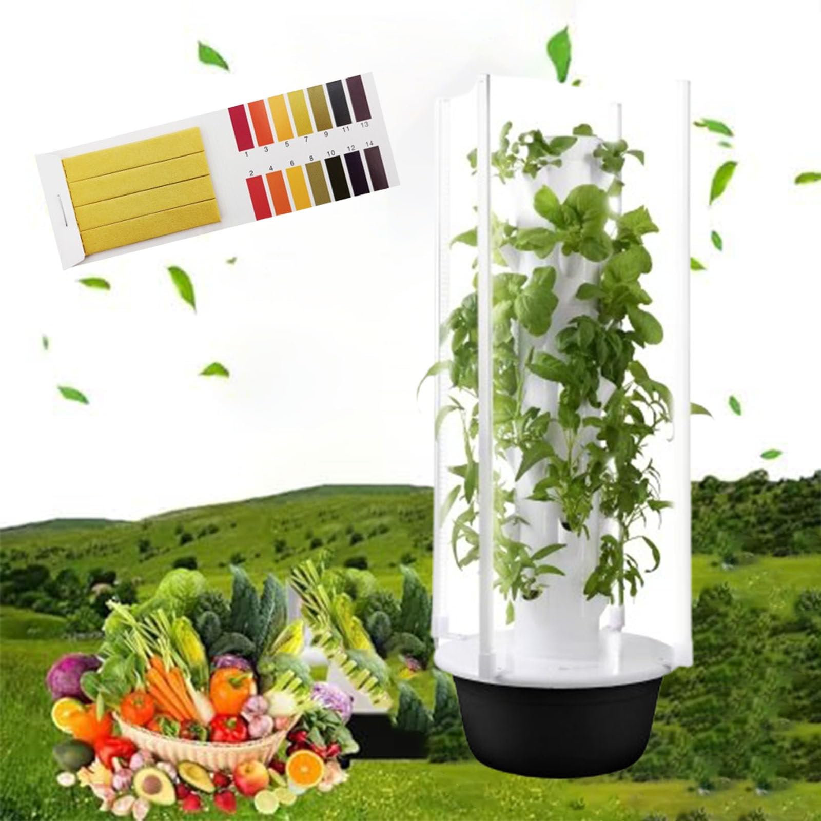 Sistema de cultivo hidropónico: torre de jardín automatizada para interiores con luces LED de crecimiento para cultivar verduras de hoja verde, melones y fresas