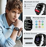 Vista 2 de Reloj inteligente para teléfonos iOS y Android, pantalla HD 2025 de 2.01 pulgadas, relojes inteligentes para mujeres y hombres, resistente al agua