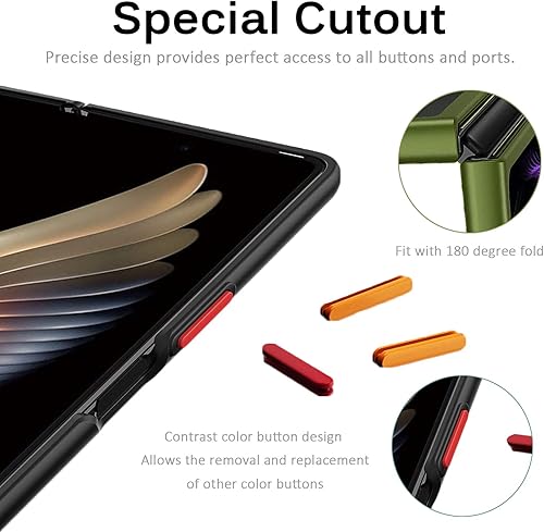 Miniatura 6 de Miimall Funda compatible con Samsung Galaxy Z Fold 2, translúcida mate, panel de policarbonato duro, silicona suave, antiarañazos, carcasa