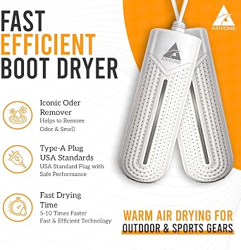 Electric Boot Dryer for Work Boots - Portable & Efficient Shoe Dryer & Boot Warmer for Sweaty Sneakers, Socks & Gloves - Quick Drying Boot Dryer for Work Boots, Ski, Sports Equipment