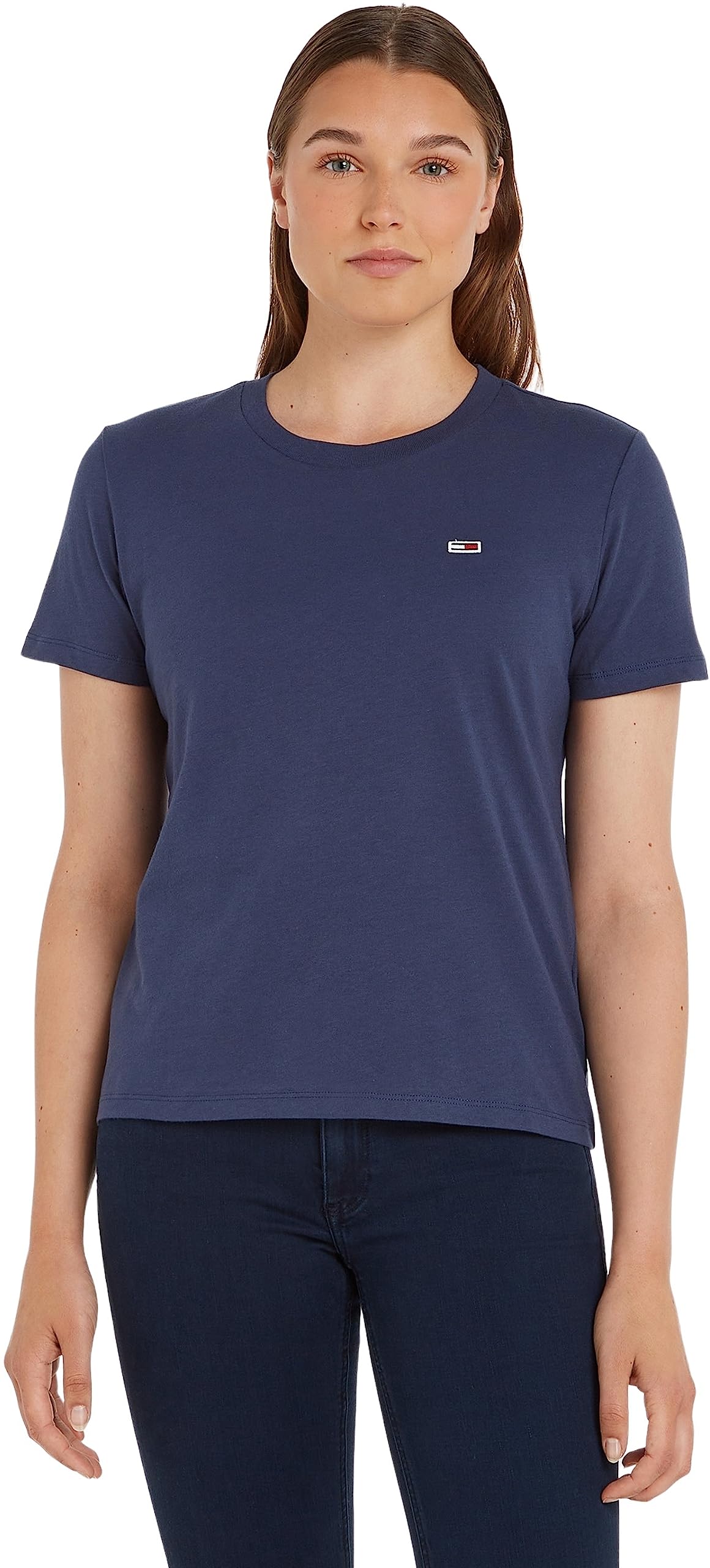 Tommy Hilfiger Women's Tjw Regular Jersey C Neck Dw0dw09198 S/S Knit Tops, Blue (Twilight Navy), S