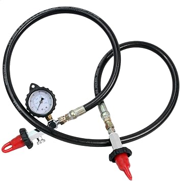 Scuba Tank Transfill Equalizer Hose with Pressure Gauge, PSI/BAR, DIN to DIN or Yoke to Yoke