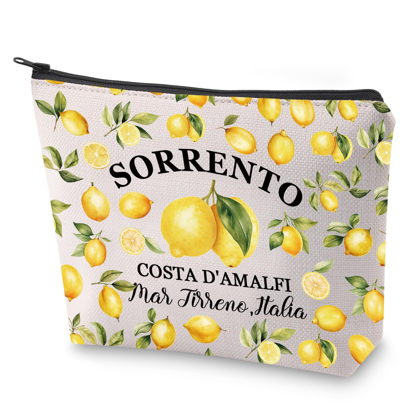 BLUPARK Sorrento Lemons Cosmetic Bag Southern Italy Gift Sorrento Travel Makeup Bag Italy Lover Gift (Sorrento)