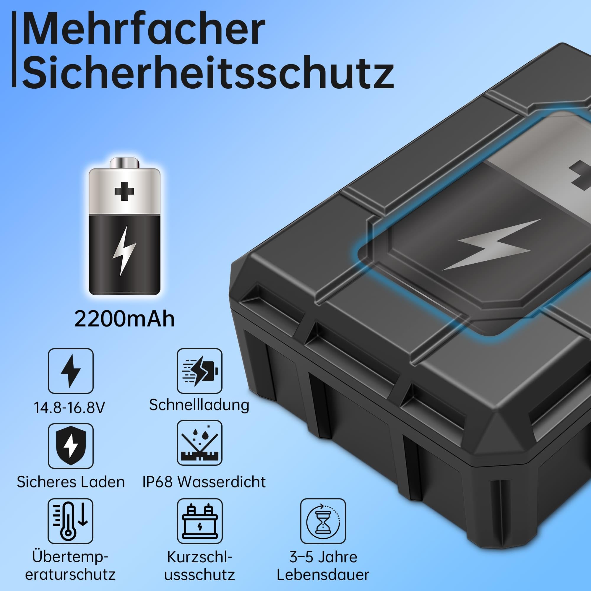 Biling Backup batteria da 2200 mAh per pompa solare per laghetto da 12 W a 20 W, filtro solare per esterni, rendendo la pompa del filtro più stabile nei giorni nuvolosi