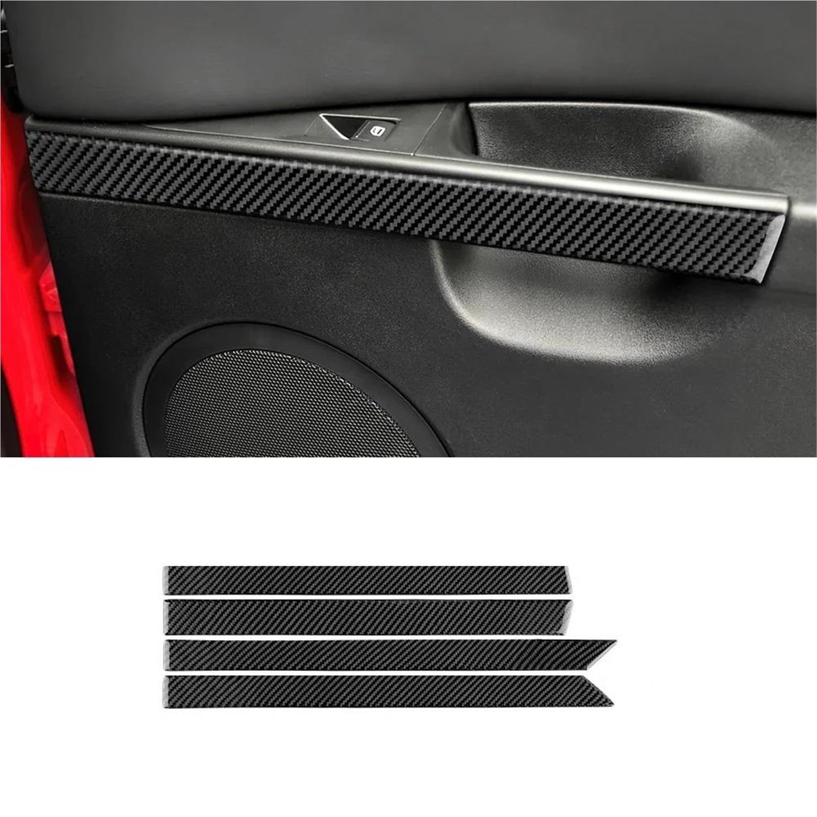 Real Soft Carbon Fiber Car Inner Door Panel Sticker for Seat for Leon 2005 2006 2007 2008 2009 2010 2011 2012 LHD RHD KISSGPIPOL(Black Carbon)