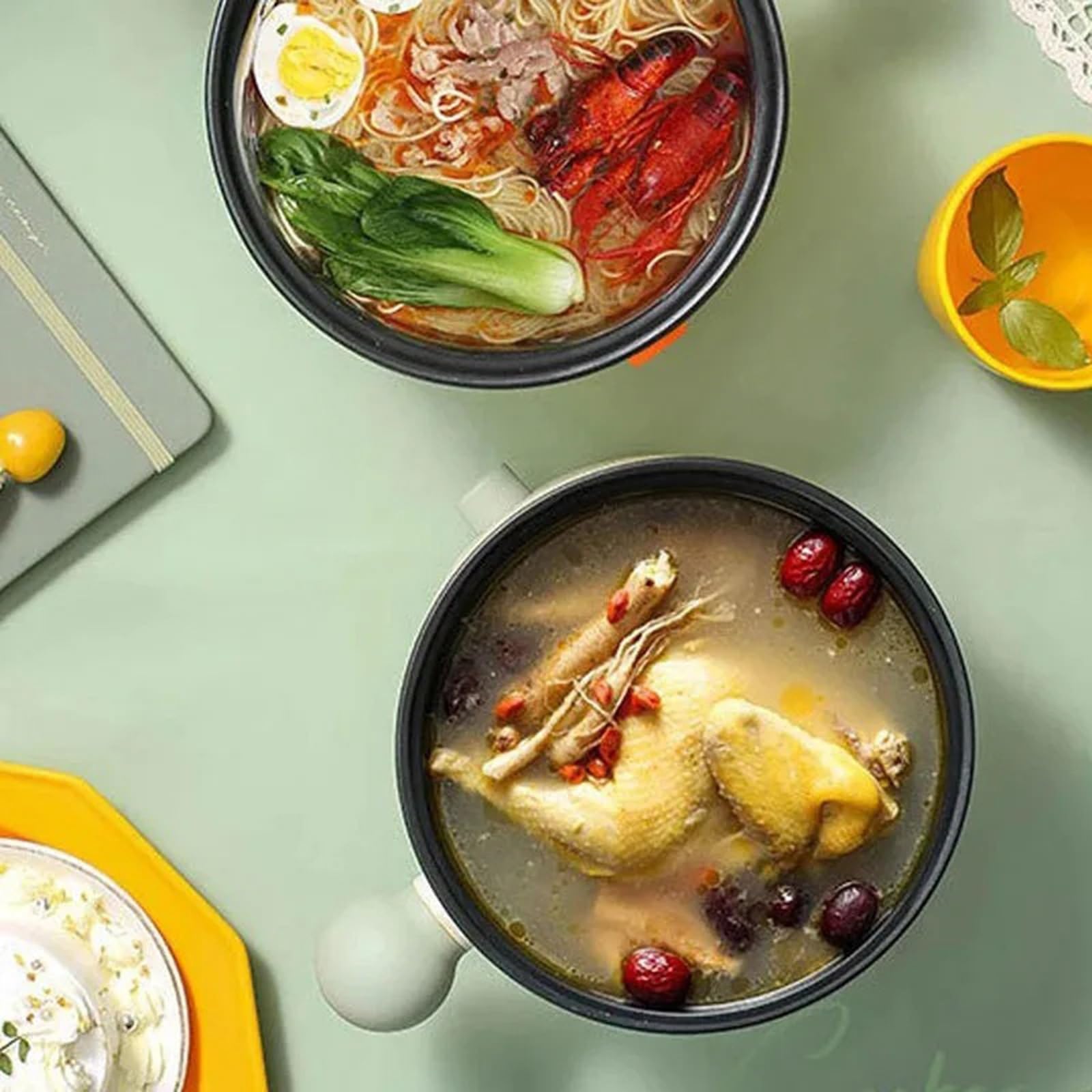 Elektryczne urządzenie wielofunkcyjne przenośne urządzenia do gotowania ryżu Hotpot rondel gulasz patelnia grzewcza Ramen garnek na makaron do urządzeń domowych i kuchennych