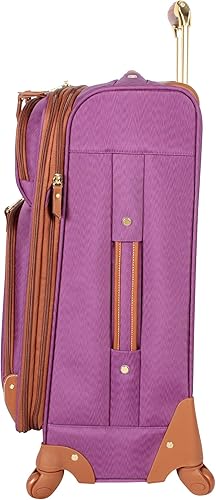Miniatura 3 de Steve Madden Designer Luggage Collection - Bolsa expandible de 28 pulgadas para hombres y mujeres, maleta duradera y ligera a cuadros con ruedas