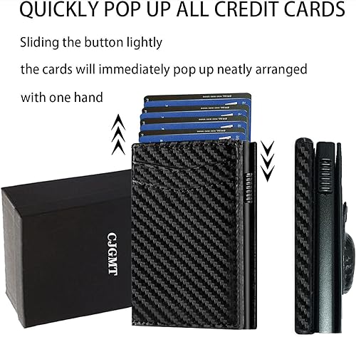 Miniatura 3 de Cartera inteligente desplegable con bolsillo frontal con bloqueo RFID, tarjetero con ventana de identificación, clip para dinero, cartera delgada