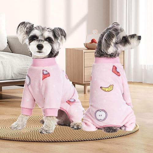 Miniatura 2 de Pijamas para perros pequeños, mameluco de invierno para perro, overol de terciopelo cálido, overol para cachorros, ropa de invierno para perros