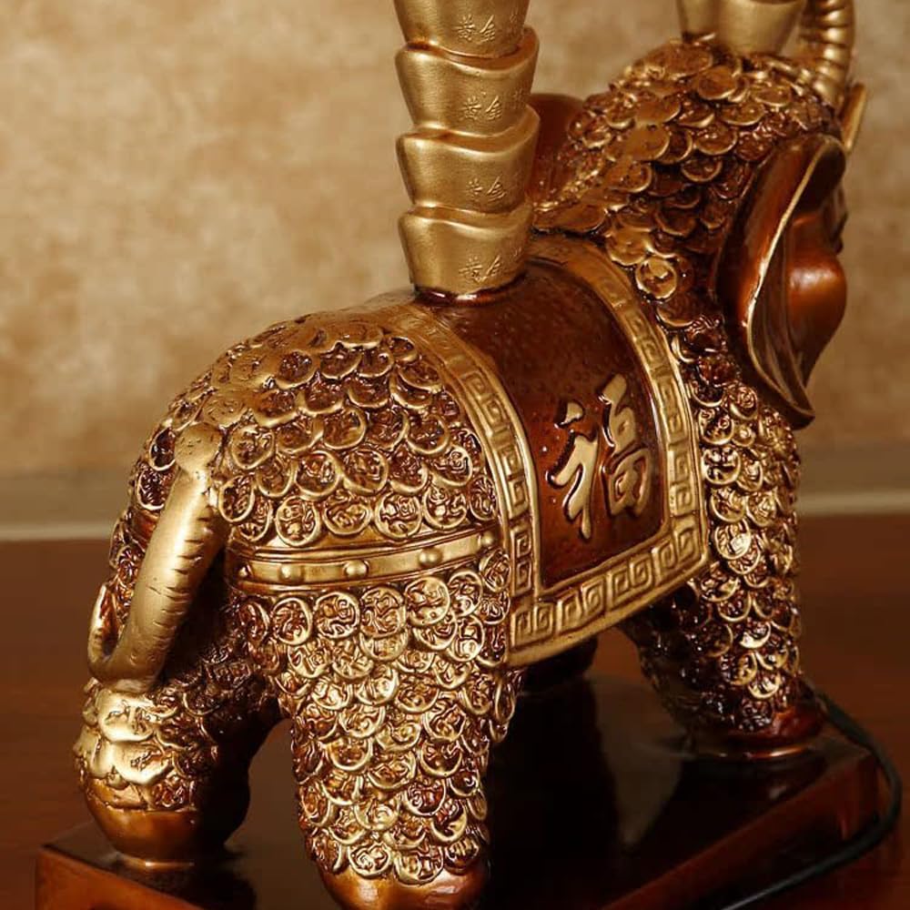 Elephant Table Lamps for Living Room Vintage Gold Victorian Table Lamp Brown Rustic Retro Bedside Table Lamp Vintage Antique Nightstand Lamp for Farmhouse Bedroom Home Office Decor Entryway