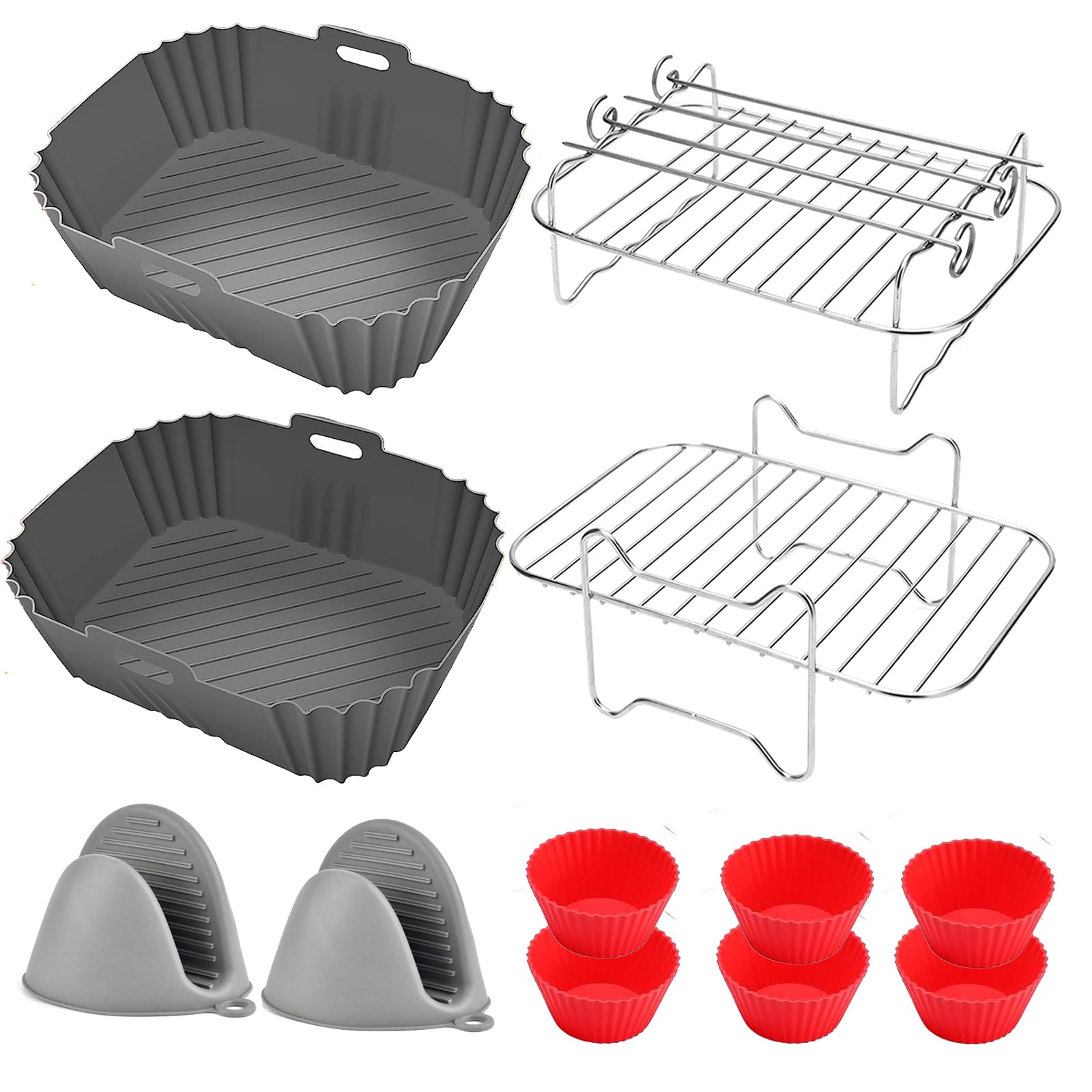 170 Fogli Carta Forno Per Friggitrice Ad Aria – Compatibile Ninja AF500EU, Cosori Dual Blaze, Cecotec 9000 – 100 Per Cestello 5L + 70 Per 10L - 2