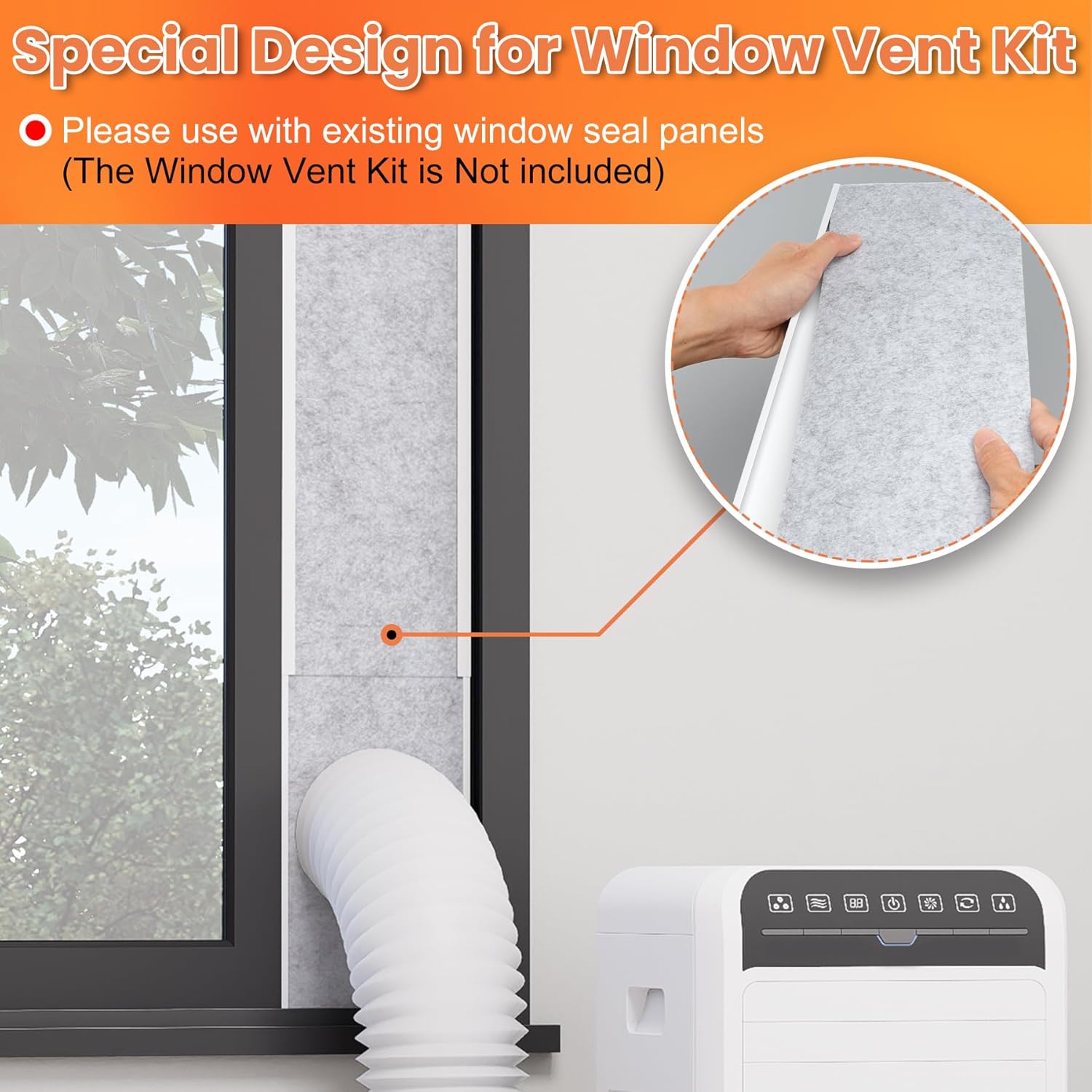 GCGOODS Insulated Foam Panels for Portable Air Conditioner Window Vent Kit, Insulation Side Panels for Portable AC Window Seal Kit, Insulated Heat & Noise, Fits up to 50 Inch, 3 Pack
