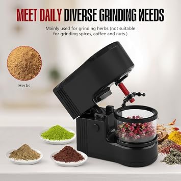 Herb Grinder Electric Portable, 1g Capacity, 1800mah Battery Powered with LED Lights, Electric Grinder for Kitchen, with 12g Storage Box, Black