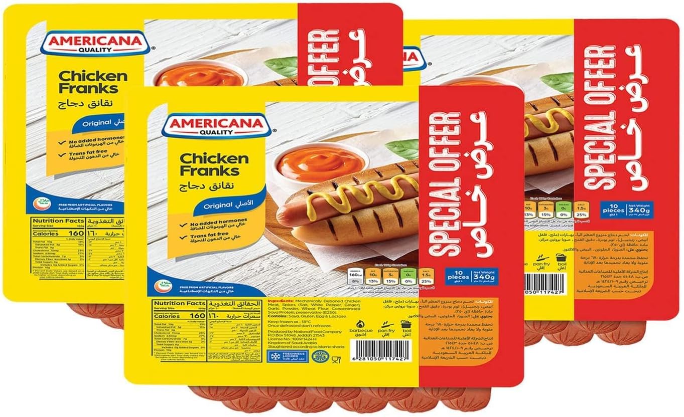 Americana Chicken Franks 3 x 340g
