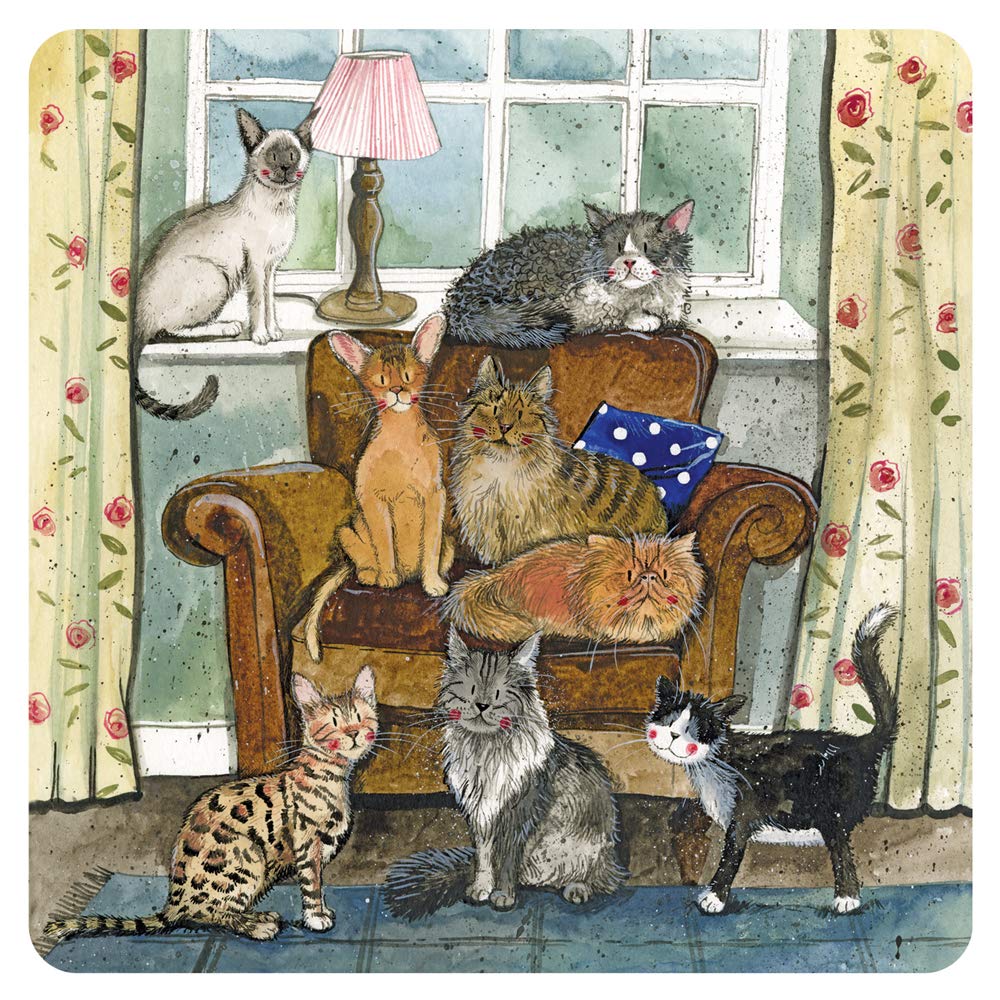 Alex Clark Art Alex Clark Cat House Coaster