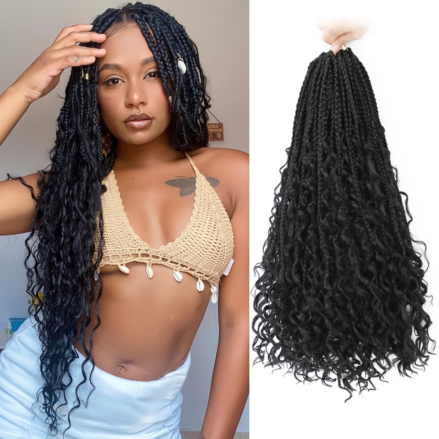 Goddess Box Braids Crochet Hair Packs 18 Inch Dominican