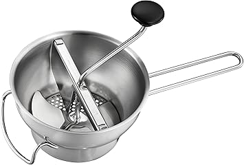 Edelstahl Passiermühle 2L - Manuelles Passiergerät Mit 3 Sieben