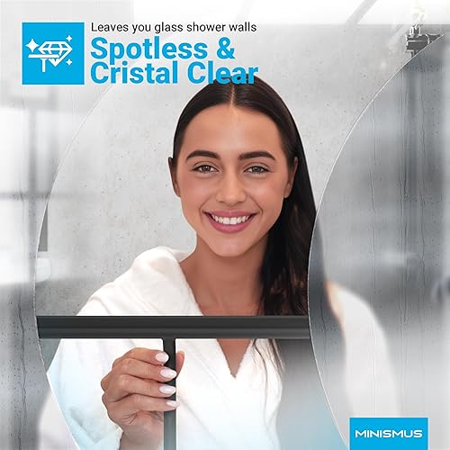 Miniatura 13 de Minismus Escobilla de ducha con gancho magnético, limpiador de ventana de silicona con colgador adhesivo para montar en la pared, escobilla de ducha