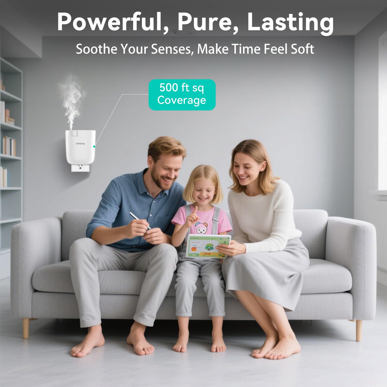 Difusor Aceites Esenciales Sin Agua, Enchufe, Control App Bluetooth, 500 Ft²