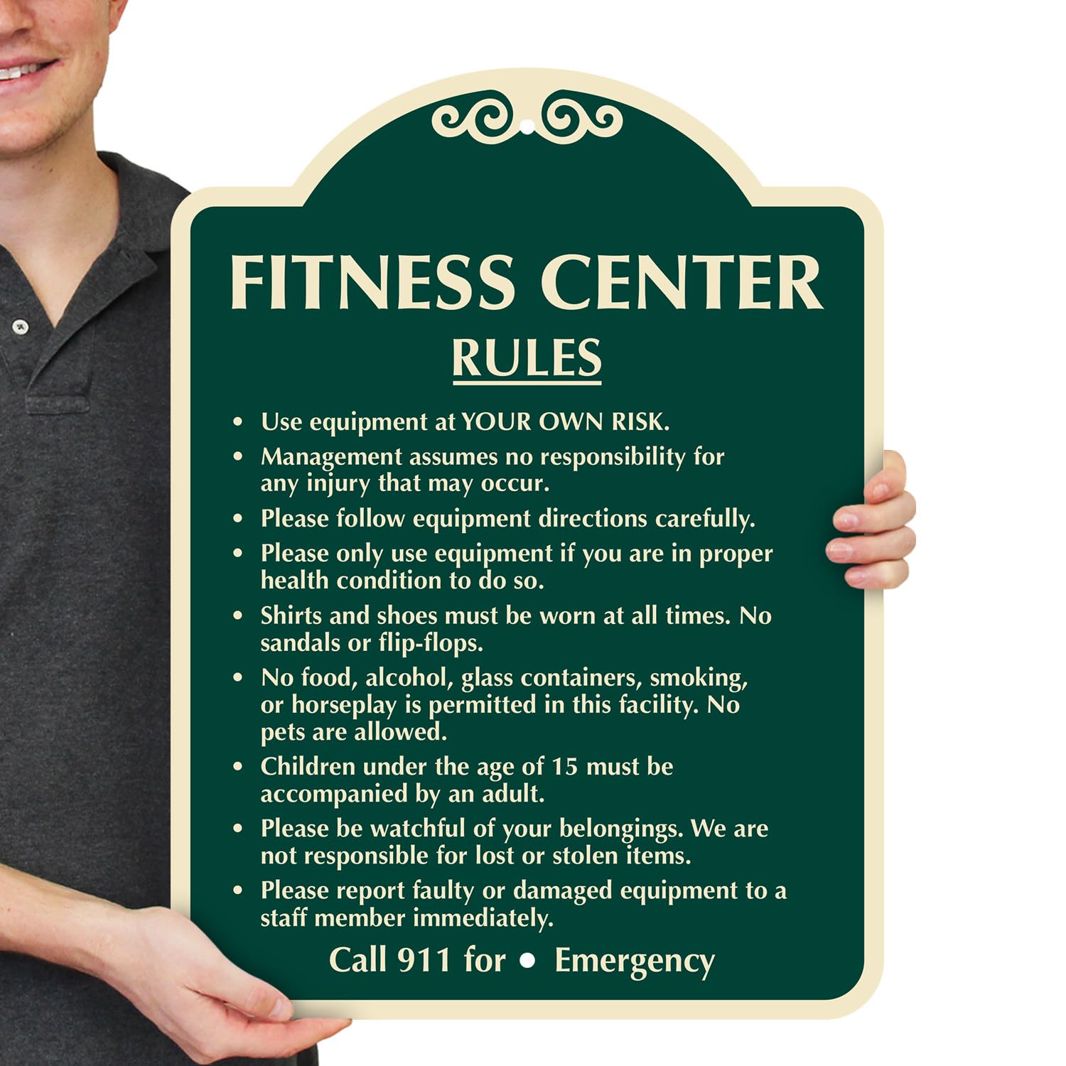 SmartSign Fitness Center Rules Sign | 18" x 24" Aluminum Designer Signs for GYM, Made in USA: Industrial Warning Signs: Amazon.com: Industrial & Scientific SmartSign Fitness Center Rules Sign | 18" x 24" Aluminum Designer Signs for GYM, Made in USA: Industrial Warning Signs: Amazon.com: Industrial & Scientific