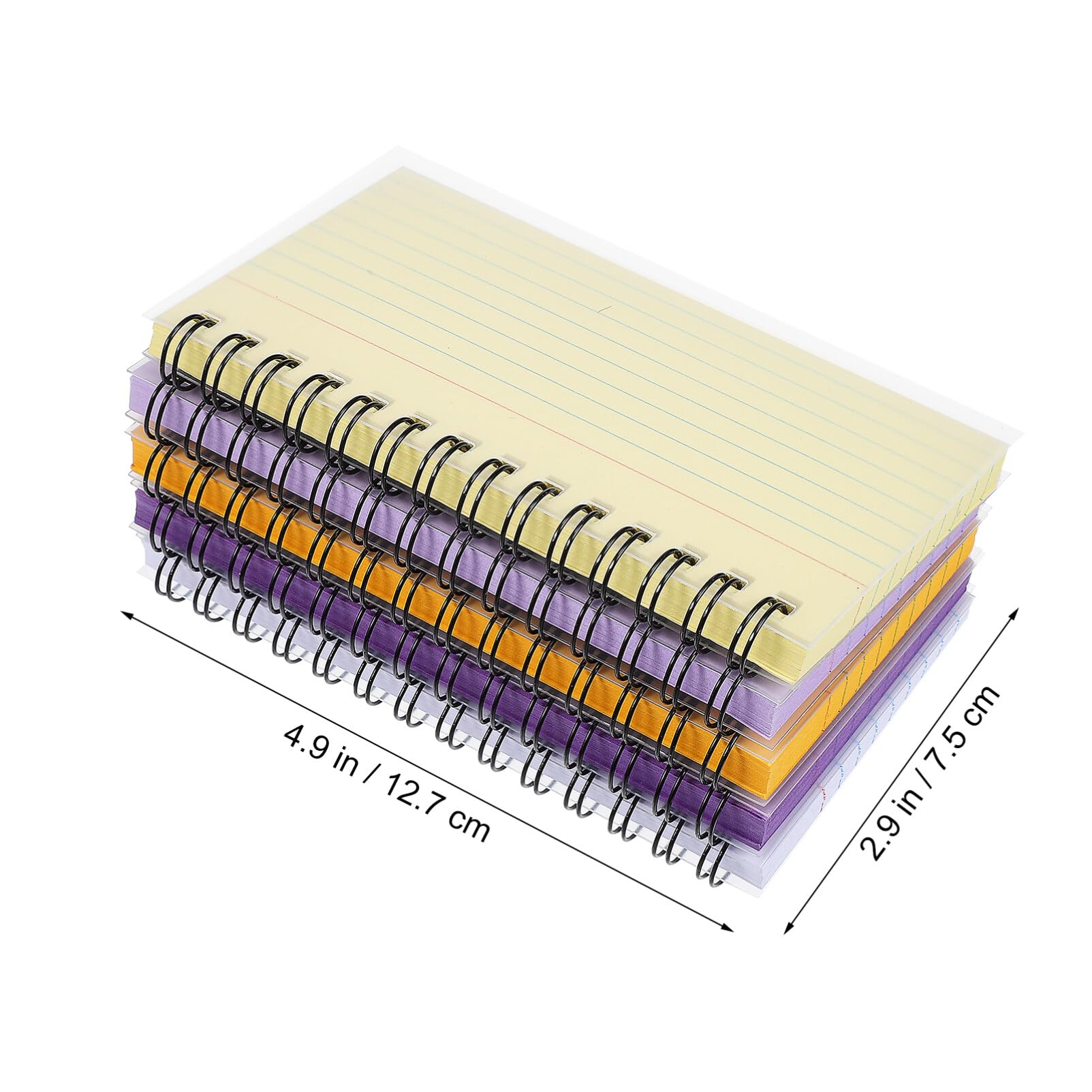 MAGICLULU 10pezzi Quaderno Spirale Schede Indice Piccole Carta Scorrevole Senza Sbavature Linee Orizzontali Per Facile Strappo Design Compatto Per Trasporto Comodo Per Ufficio Scuola Apprend
