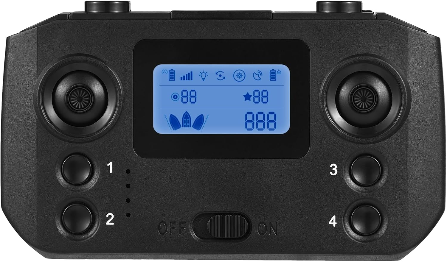 Front view of the Generic Remote Control with LCD screen