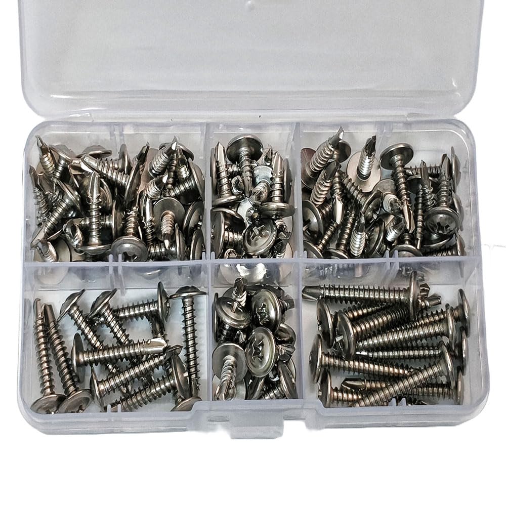 M4.2 410Stainless Steel Self-Tapping Screw Large Round Flat Head Self Drilling Screw Fastener for Wood Sheet Metal Repair