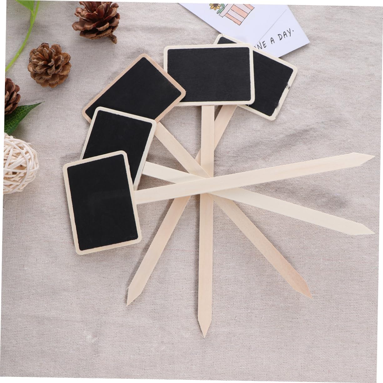 Ciieeo 20pcs Mini Chalkboard Picks for Garden Blackboard Tags Sticks DIY Decorative Plant Tags for Home Decor