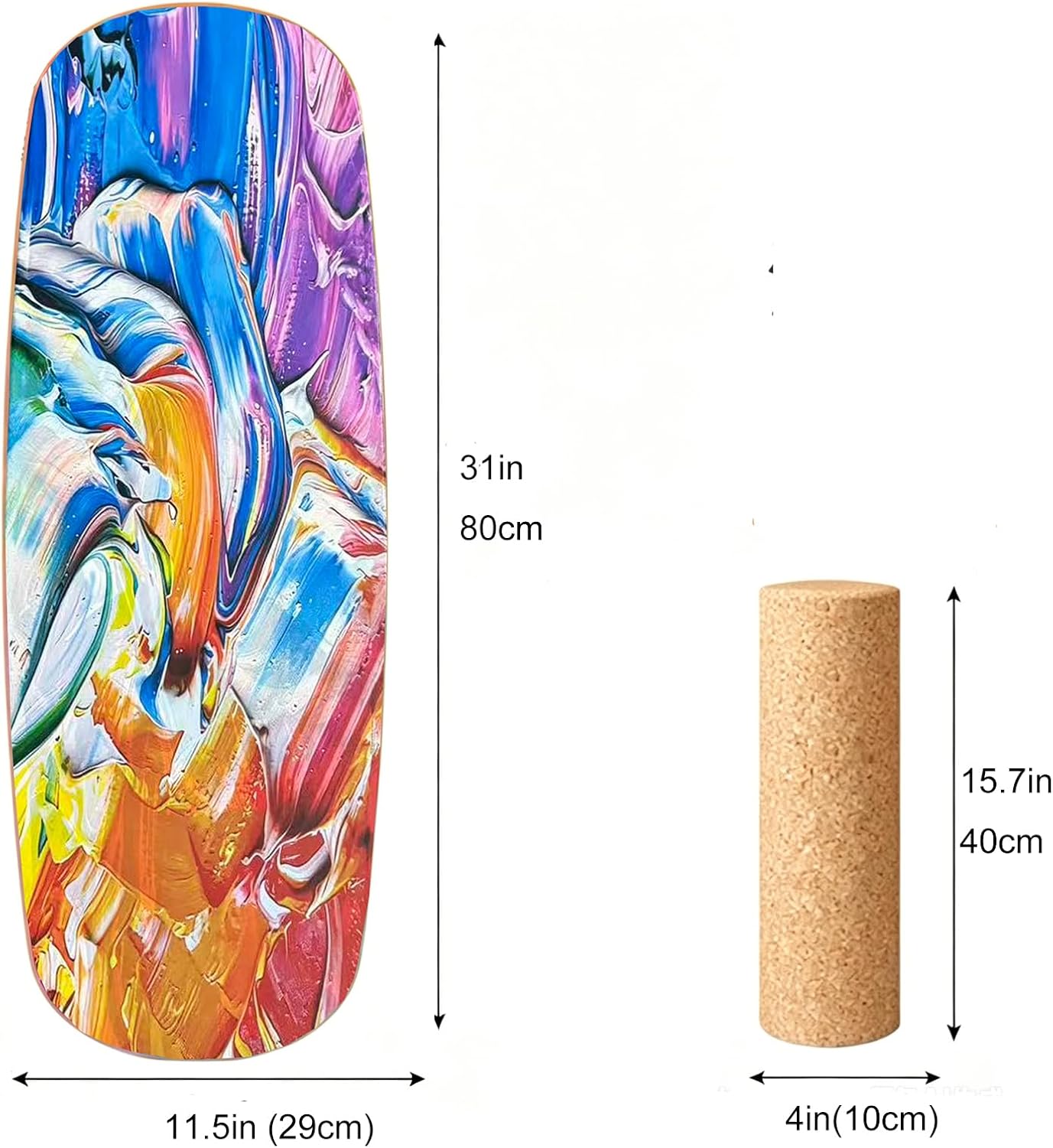 Balance Board with Cork Roller