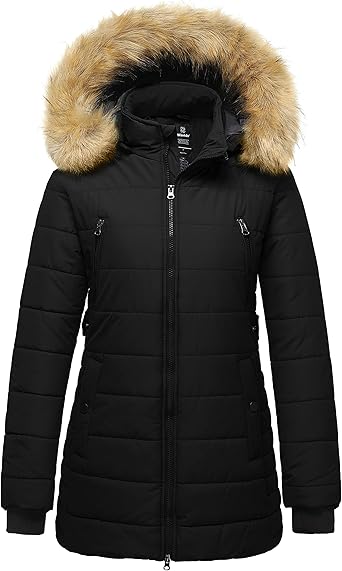 ladies navy parka with fur hood