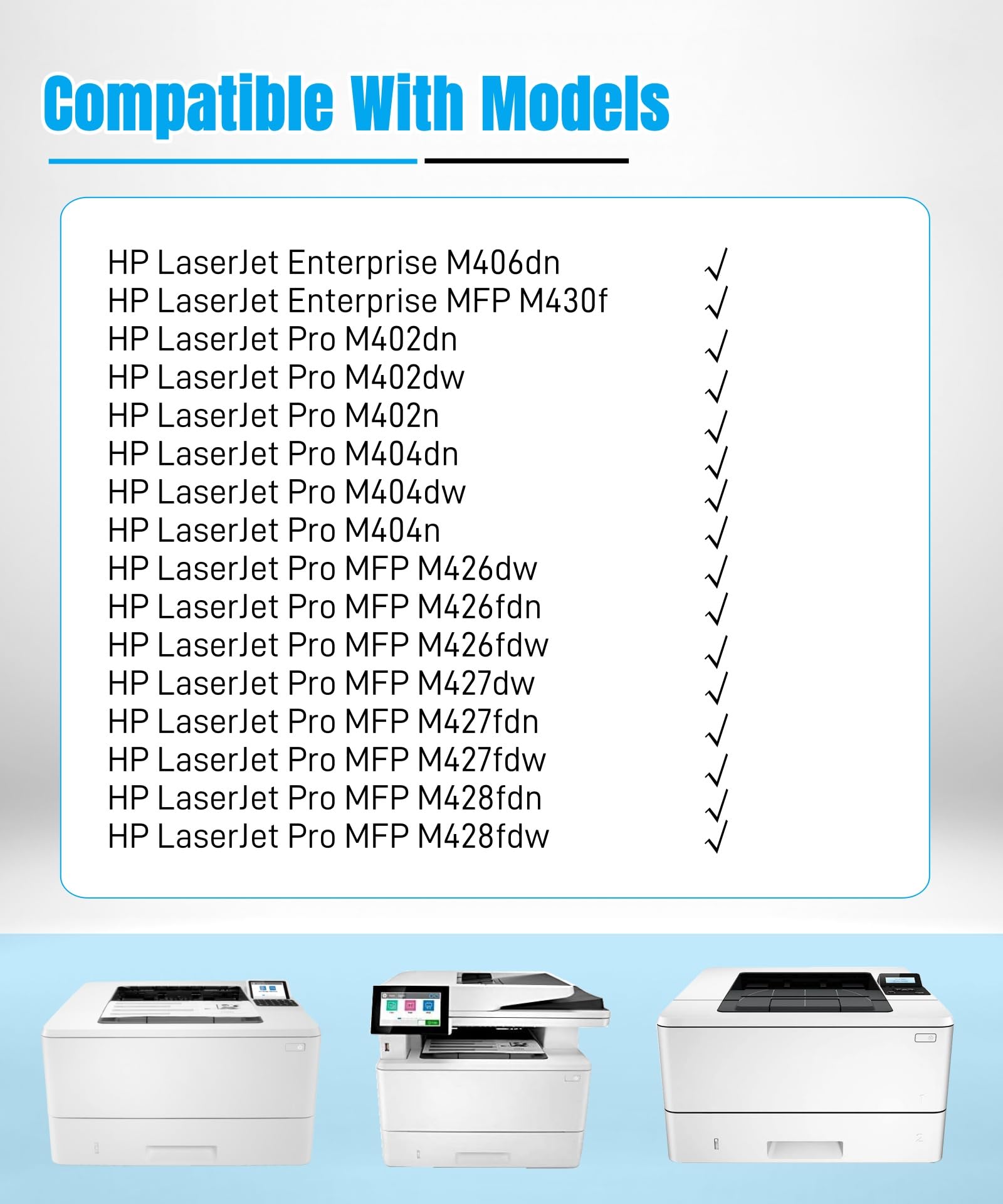 Vassoio carta 2 pezzi per HP Laserjet Pro M402n M402dn M403d M403dn M404n M405 M429dw M329 M304 M305 M426fdw M427dw, capacità 250 fogli