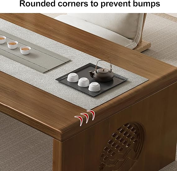 Foldable Coffee Table, Side Tables Bedroom, Japanese Floor Low Table, for Living Room, Dining Room(Orange,60x40x30cm)