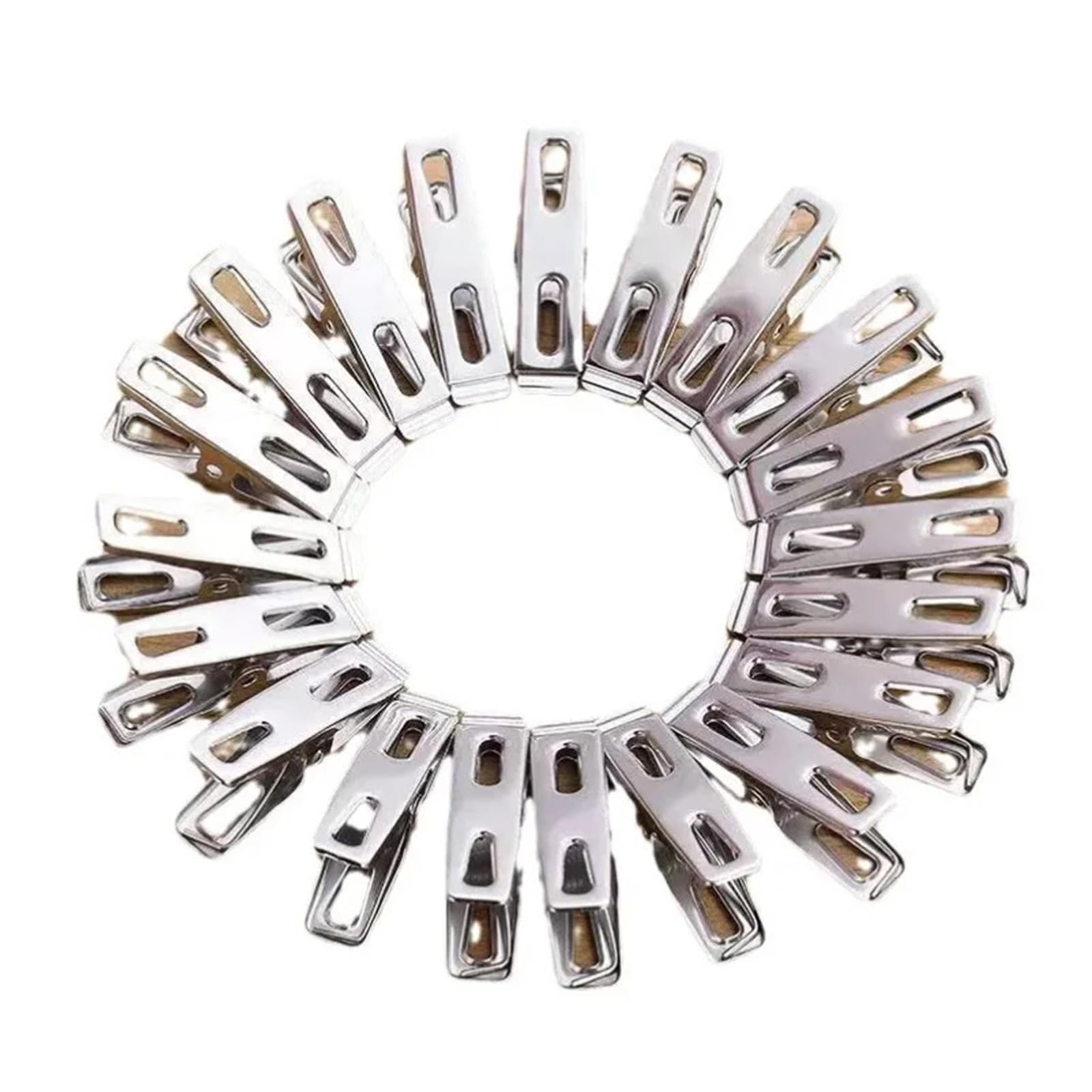 Clothespins 20Pcs Stainless Steel Clips Thickened for Drying Clothes for Socks Small Flat Mouth