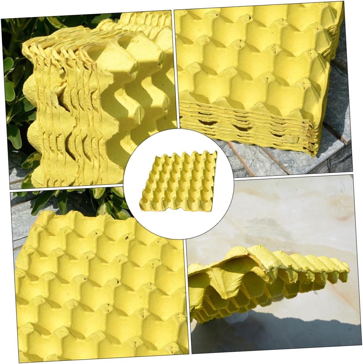 POPETPOP 10Pcs DIY Egg Holders Durable Pulp Egg Storage Rack for Fridge Capacity Organizer for Kitchen Neat and Stylish Design